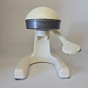 Vtg Chrome White Enamel Manual Hand Lemon Citrus Juicer Lever Pressed Juice